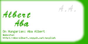 albert aba business card